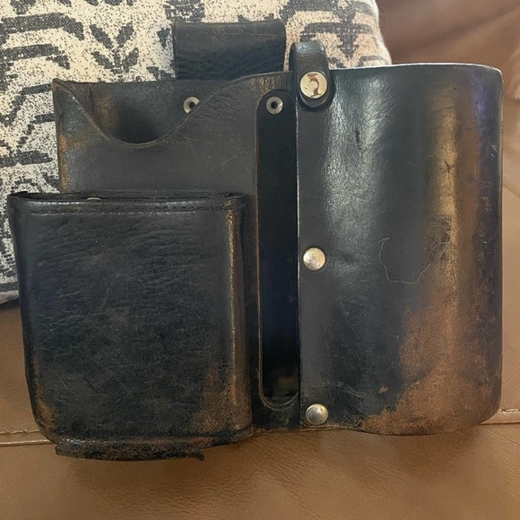 Nyland Leather distressed belt bag black leather